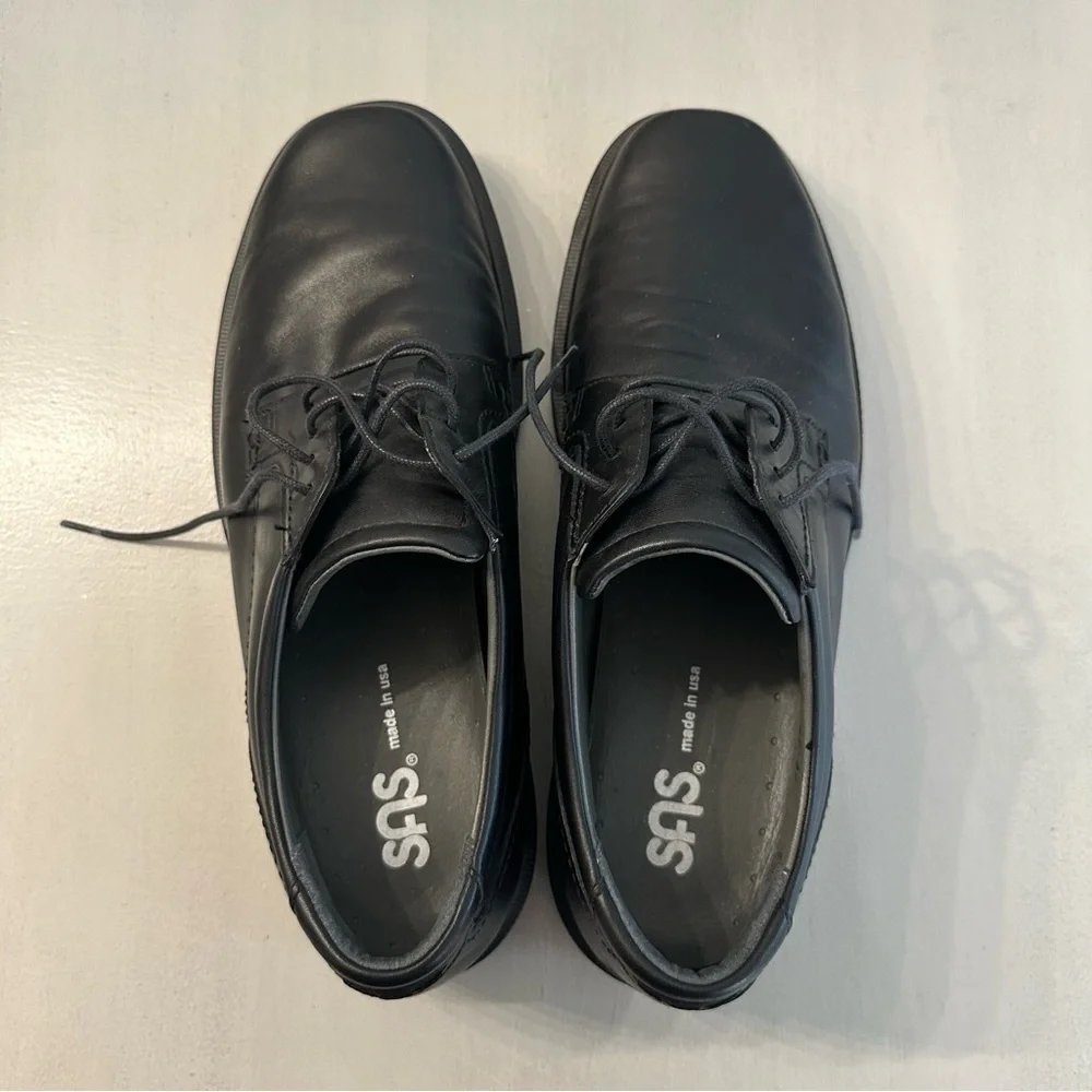 SAS Men’s Tripad Comfort Oxford Black Leather Lace Up Dress Shoes Sz 12 GUC